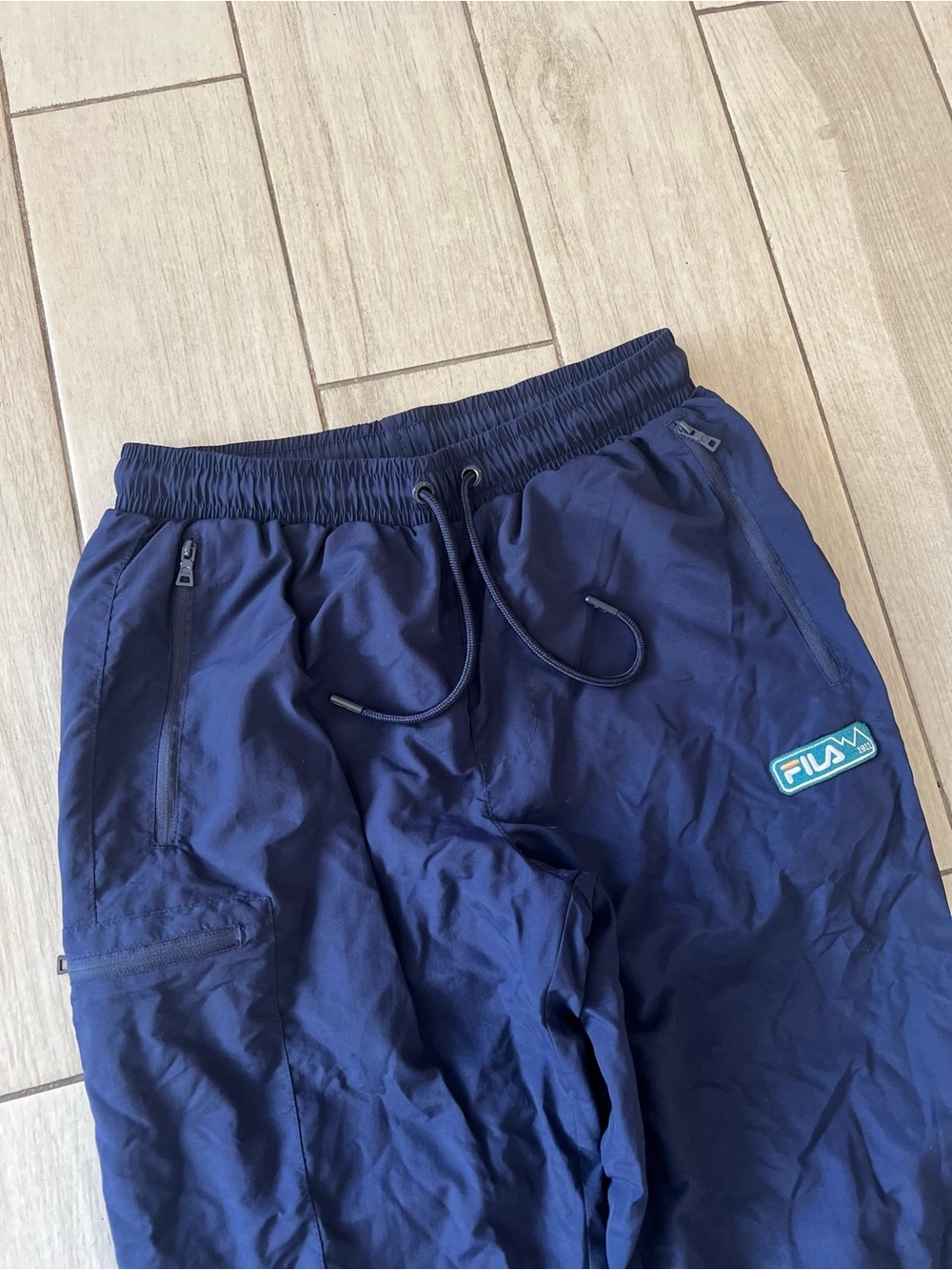 Fila Vintage Track Pants Multiple pockets Navy Size Small